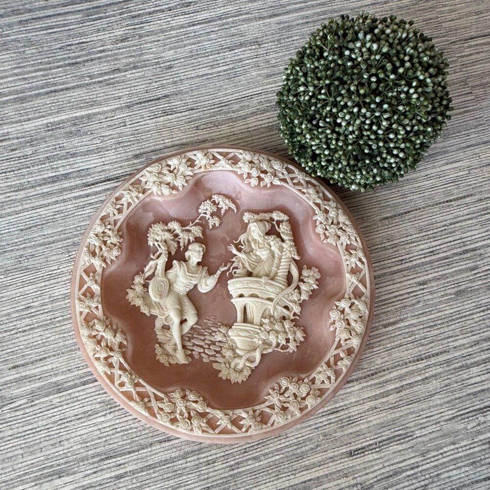 Vintage 1988 Incolay Studios Romeo & Juliet Stone Collector Plate Roger Akers Br